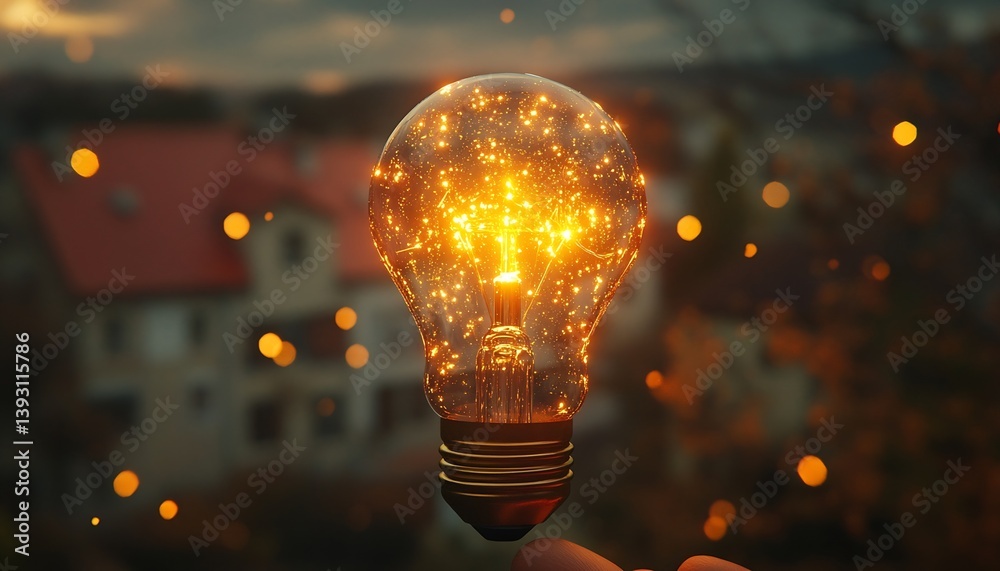 Leinwandbilder glowing lightbulb in hand illuminating innovation and new ideas conceptual image creative energy spa