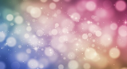 Obraz premium Pastel Bokeh Background Dreamy Soft Pink Blue and Peach Blurred Lights with Sparkling Glitter