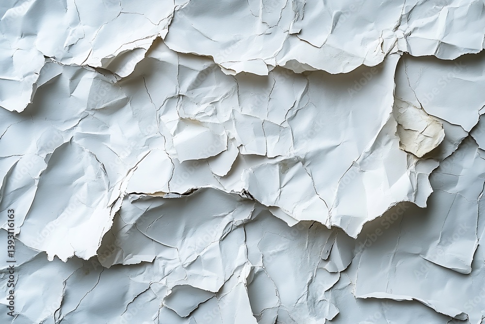 Poster Textured White Paper Abstract Torn and Layered Surface Creating a Unique Background for Arts Crafts and Design Projects : Generative AI