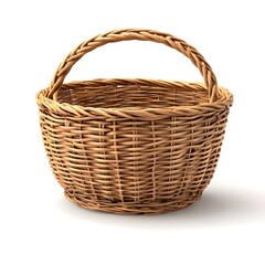 wicker basket isolated on white background