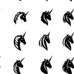Pattern of Unicorn horn clips vector icons, Unicorn horn clips seamless pattern