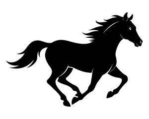Running Horse Silhouette Vector & Wild Galloping Animal SVG Icon
