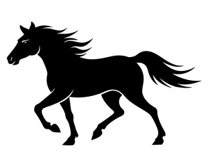 Running Horse Silhouette Vector & Wild Galloping Animal SVG Icon