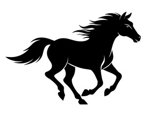 Running Horse Silhouette Vector & Wild Galloping Animal SVG Icon