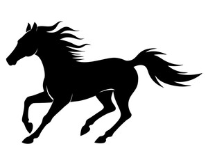 Running Horse Silhouette Vector & Wild Galloping Animal SVG Icon