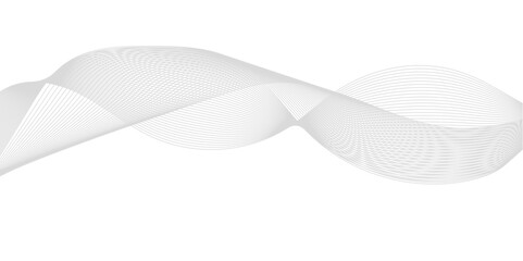 Abstract grey, white smooth element swoosh speed wave modern stream transparent background. Abstract wave line for banner, template, wallpaper background with wave design. Vector illustration	