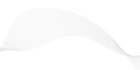 Abstract grey, white smooth element swoosh speed wave modern stream transparent background. Abstract wave line for banner, template, wallpaper background with wave design. Vector illustration	