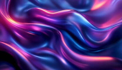 Fototapeta premium Vibrant Abstract Wave Fabric with Rich Purple and Blue Tones in Motion : Generative AI