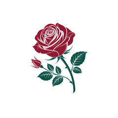  rose silhouette logo vector line art logo design