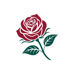  rose silhouette logo vector line art logo design