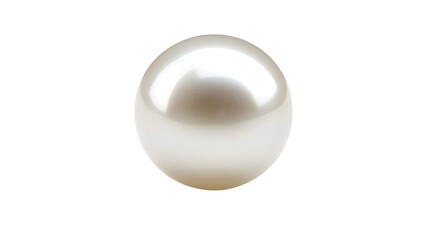 Obraz premium A lustrous white pearl, round and glowing softly, isolated on a white background.