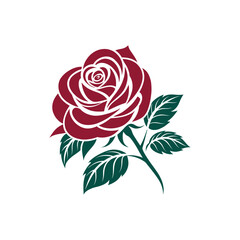  rose silhouette logo vector line art logo design