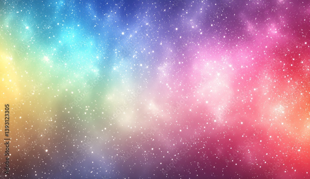 Leinwandbilder vibrant cosmic background with colorful celestial clouds and sparkling stars in a dazzling multicolo
