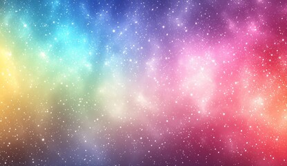 Fototapeta premium Vibrant cosmic background with colorful celestial clouds and sparkling stars in a dazzling multicolor palette : Generative AI