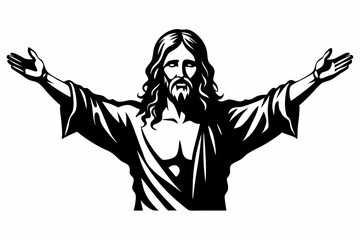 jesus christ sihouette black vector
