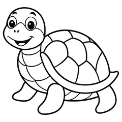  A turtle cartoon character illustration shows a cheerful reptile with a cute shell