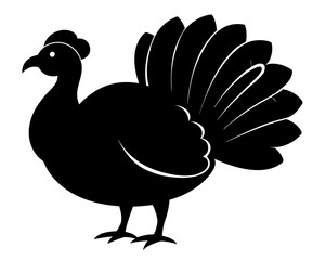 Turkey Silhouette Vector & Thanksgiving Bird SVG Clipart Design