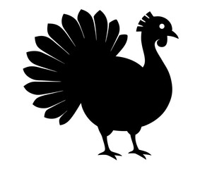 Turkey Silhouette Vector & Thanksgiving Bird SVG Clipart Design