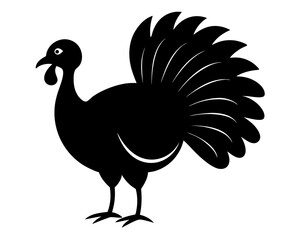 Turkey Silhouette Vector & Thanksgiving Bird SVG Clipart Design