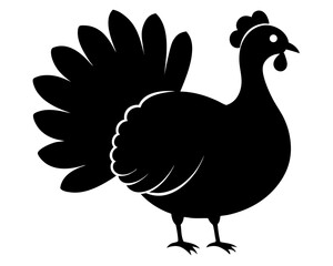 Turkey Silhouette Vector & Thanksgiving Bird SVG Clipart Design