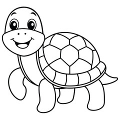  A turtle cartoon character illustration shows a cheerful reptile with a cute shell