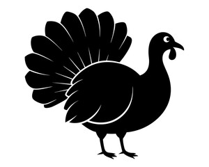 Turkey Silhouette Vector & Thanksgiving Bird SVG Clipart Design