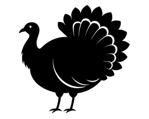Turkey Silhouette Vector & Thanksgiving Bird SVG Clipart Design