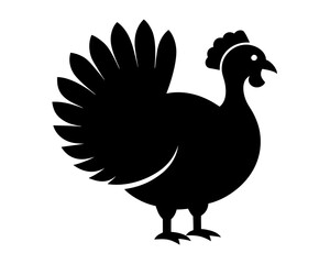Turkey Silhouette Vector & Thanksgiving Bird SVG Clipart Design