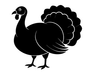 Turkey Silhouette Vector & Thanksgiving Bird SVG Clipart Design