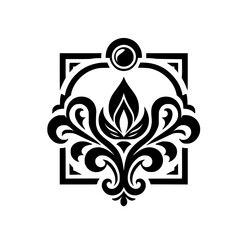 Elegant Black & White Floral Damask Vector Design