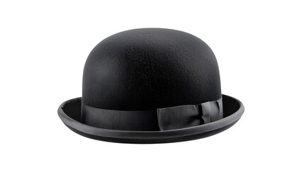 Black bowler hat isolated on white background
