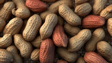 Fototapeta premium Peanuts in shells with rough textured surface