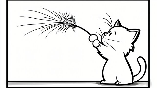 Playful Kitten with Feather Toy of excellence in splendor beyond compare with grace in style.