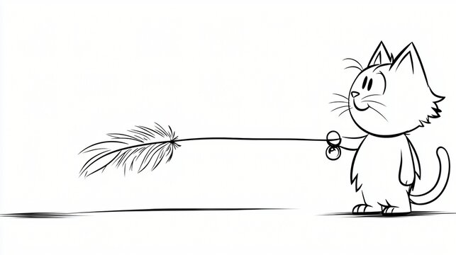 Playful Cat and Feather Toy of excellence in splendor beyond compare with grace in style...