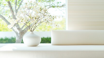 Fototapeta premium Idea Interior decorator choosing floral patterns for a modern living space, bringing nature indoors