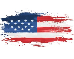 Artistic depiction of a nations flag with watercolor brushstrokes