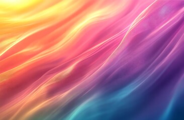 Obraz premium Abstract Colorful Fabric Texture with Flowing Waves of Yellow Pink and Blue Ideal for Backgrounds : Generative AI