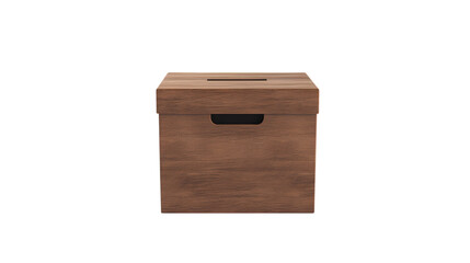 Brown ballot voting box isolated on white background