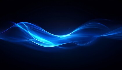 Obraz premium Dynamic blue light waves on a dark background create an exquisite backdrop for modern digital projects : Generative AI