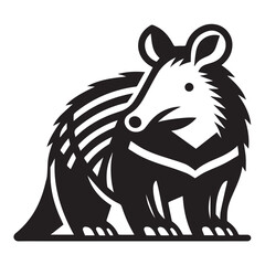 Fototapeta premium Aardvark silhouette black and white vector icon