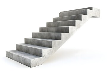 Concrete stairs on isolated white background.