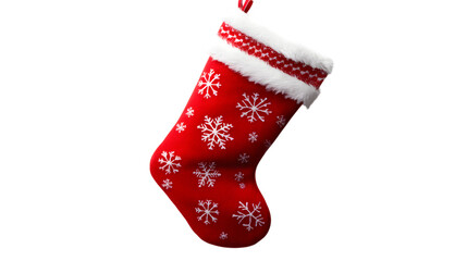 Christmas stocking on a white background