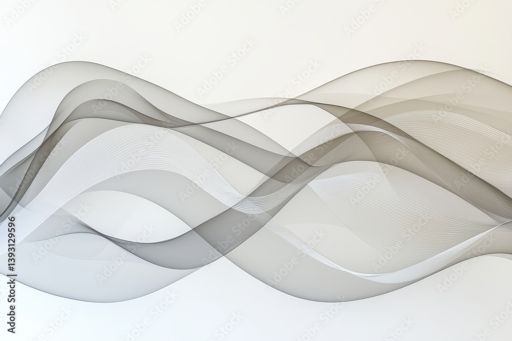 Wall mural elegant flowing lines in soft tones for abstract design background