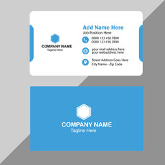 Blue color corporate business card template