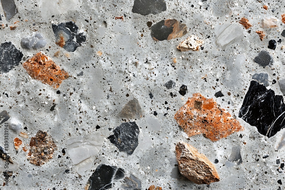 Poster terrazzo stone texture background with colorful marble fragments granite concrete floor surface desi