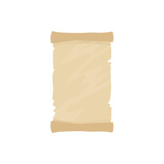 Cartoon ancient parchment scroll and old paper manuscript