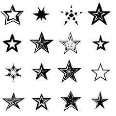 Obraz premium Collection of Stars pattern vector designs, Stars pattern illustration