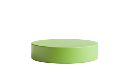 Green podium pedestal for product display on white background