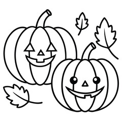 A scary halloween pumpkin cartoon vector illustration with a spooky smile is a perfect autumn holiday decoration