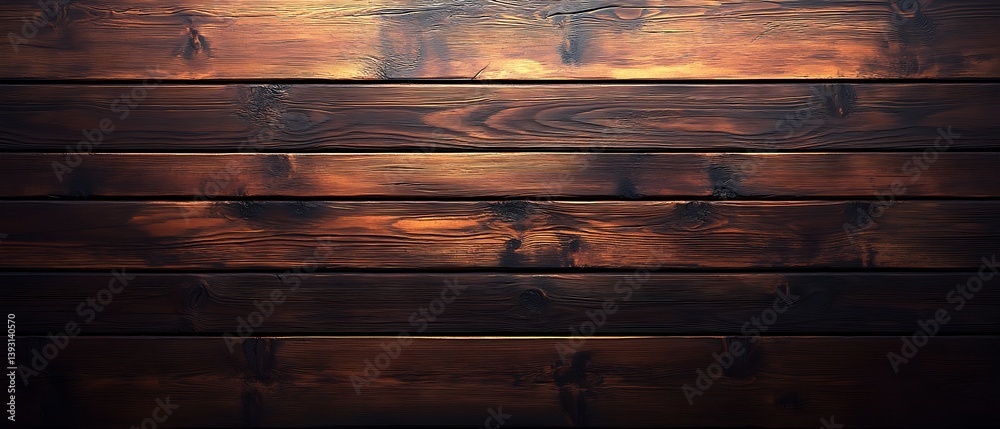 Poster dark wood planks background texture rich grain pattern for interior design and rustic concepts : gen